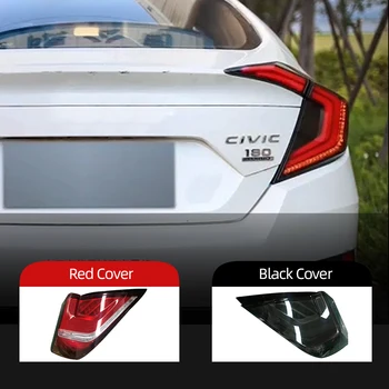 

2Pcs For Honda Civic Taillights 10th Sedan 2016 2017 2018 LED Car Tail lights Taillight Rear Lamp Turning+Reversing+Brake light