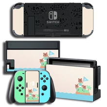 3Pcs/1Set Vinyl Screen Skin Animal Crossing Protector Stickers for Nintendo Switch NS Console + Controller + Stand Holder Skins vinyl screen skin sticker laurel dog skins protector stickers for nintendo switch ns console controller stand sticker