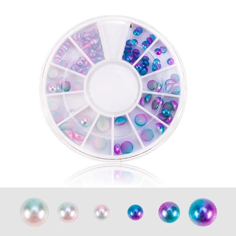 В колесе AB цветные акриловые алмазные кристаллы аксессуары для ногтей смешанные цвета 3D дизайн ногтей декоративные Стразы для ногтей DIY