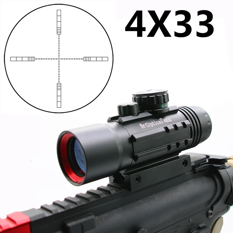 4x33 Acog Riflescope 20mm Dovetail Reflex Optics Scope Tactical Sight For Hunting Gun Rifle Airsoft Sniper Magnifier Riflescopes Aliexpress