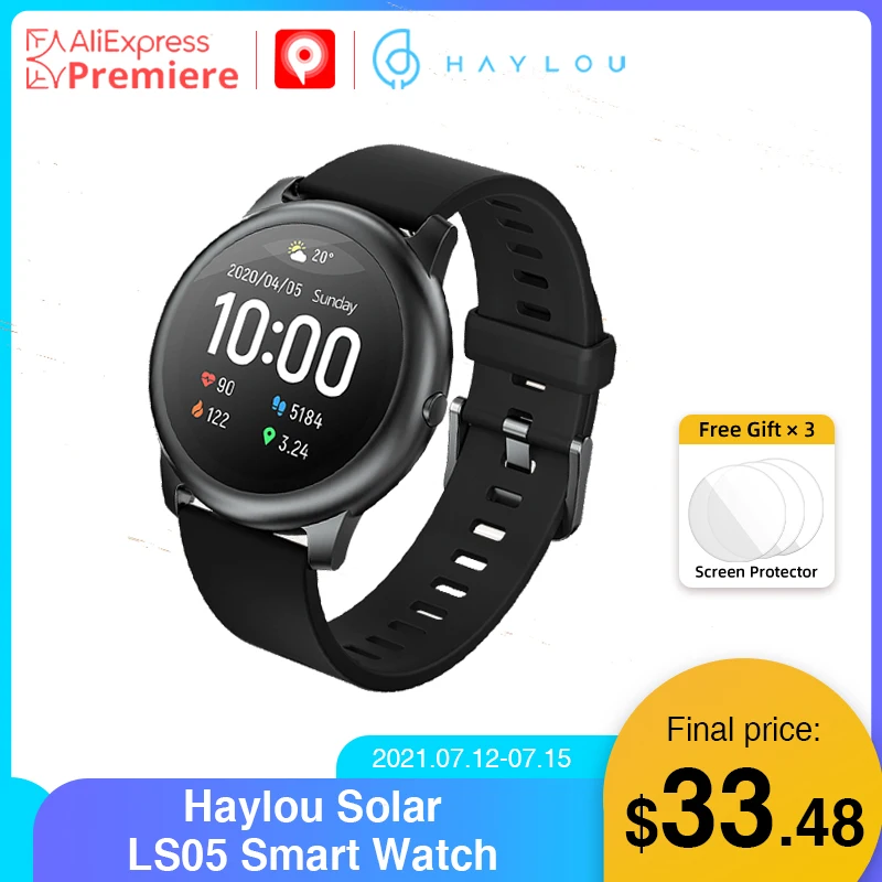 YouPin Haylou Solar LS05 Smart Watch Sport Heart Rate Sleep Monitor IP68 Waterproof iOS Android Global Version smartwatch