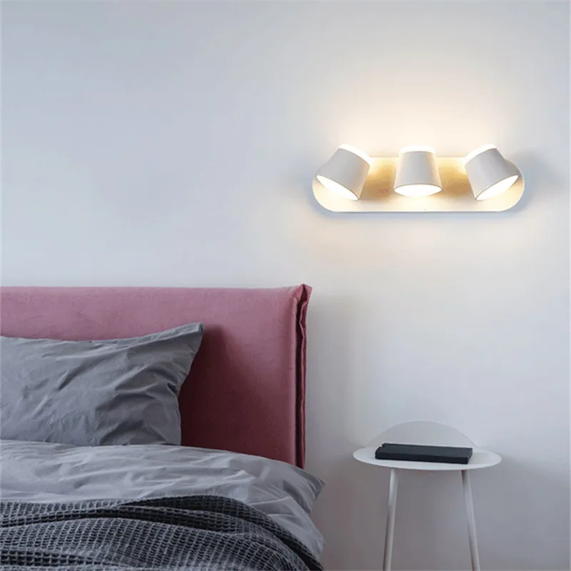 

8W 16W 24W Nordic LED Wall Lamp Bedroom Lights For Home Decor 360 Degrees Adjustable Sconce Light Minimalist Lighting Lamps