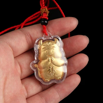 

Lucky 2021 Year Of Commemorative Coin Ox Gold Coin New Year Car Pendant Creative Gift