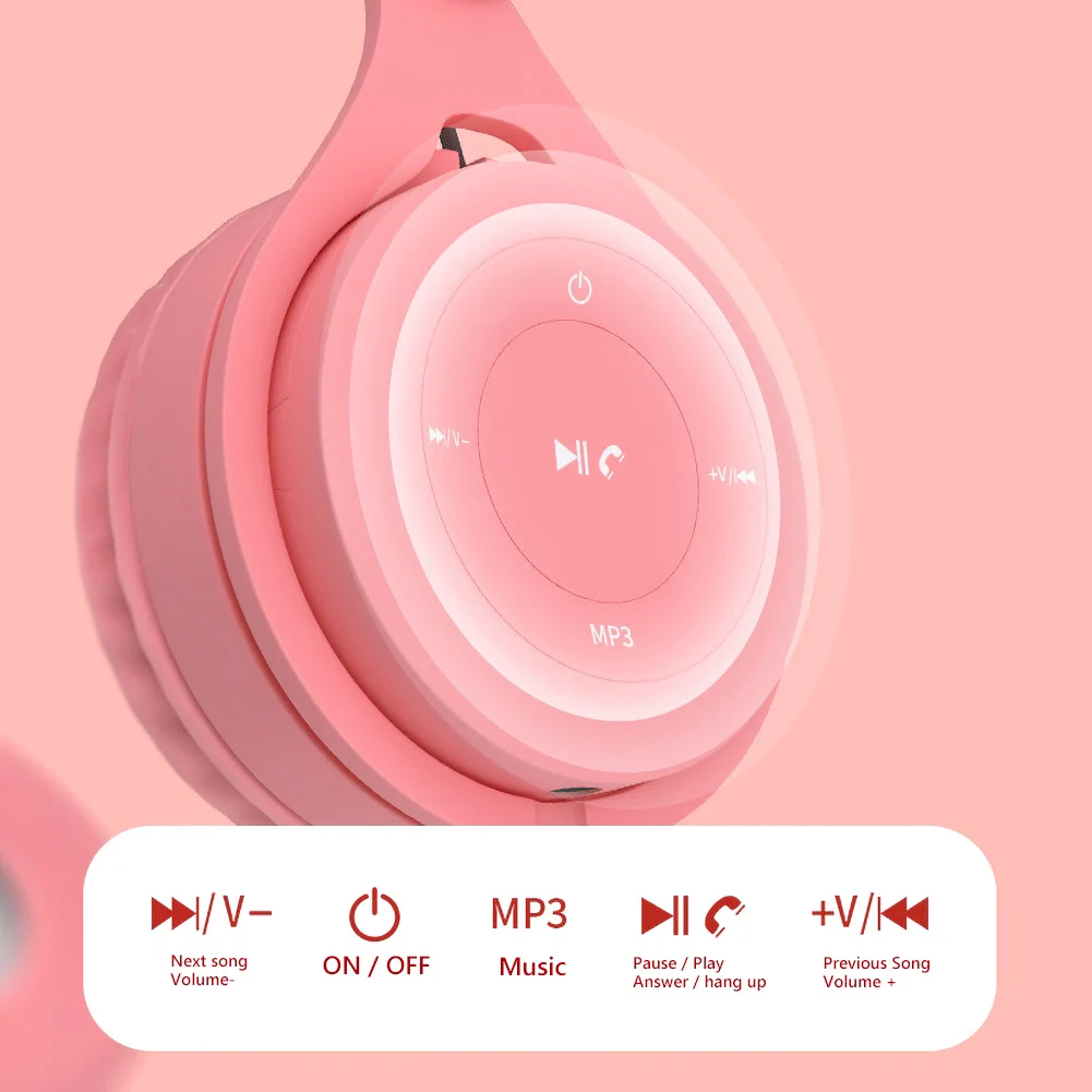 Детская Bluetooth 5 0 беспроводная гарнитура Регулируемая складная стерео наушники Hifi
