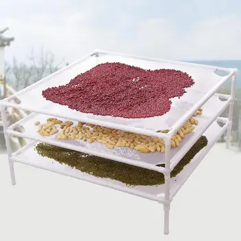 

Balcony Mesh Drying Net Floor Type Multi-function Tile Drying Rack Clothes Sweater Tile Flat Single Layer Household Grain Rack