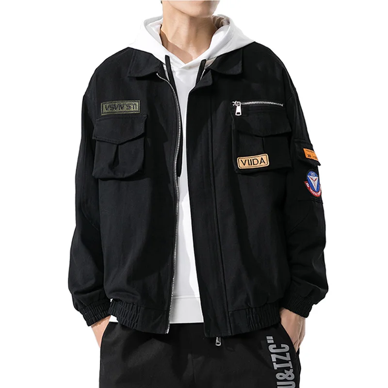 

Jacket Men Autumn Winter Bomber Tactical Jacket Plus Size 5XL Embroidery Cotton Pilot Cargo Jackets