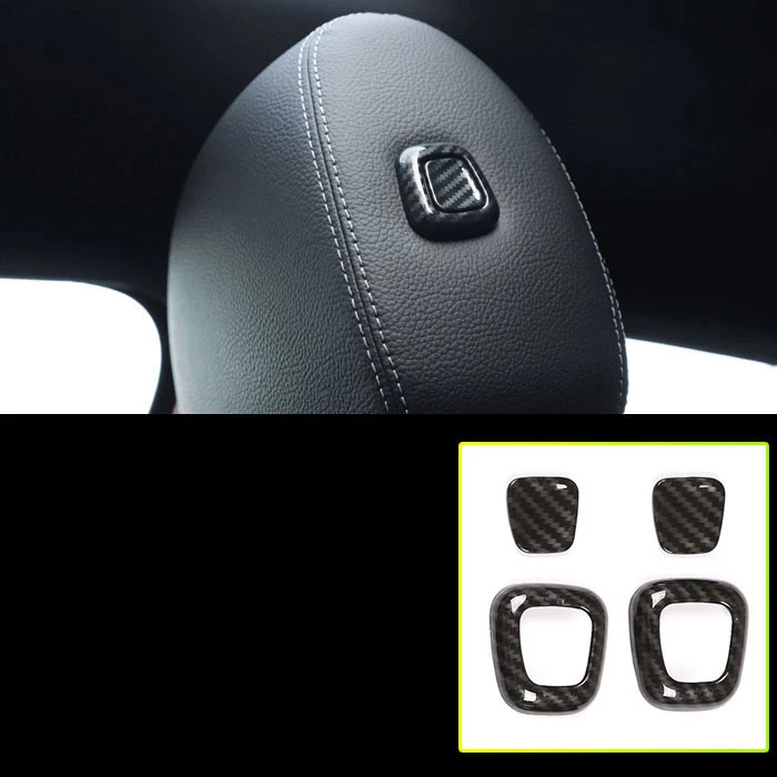 Lsrtw2017 Abs подголовник автомобиля Регулировка планки с кнопками для Mercedes Benz GLE350 450 GLS MLGL S класс V - Название цвета: 2020 carbon fiber