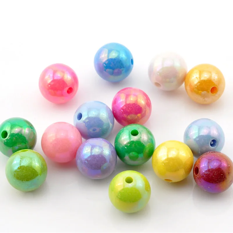 Акриловые шарики разделители DoreenBeads разноцветные полированные украшения
