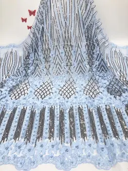 

2019 High Quality African Lace Fabrics/French Net Embroidery Peach 3 D Flowers Tulle Lace Fabric French Lace Fabric