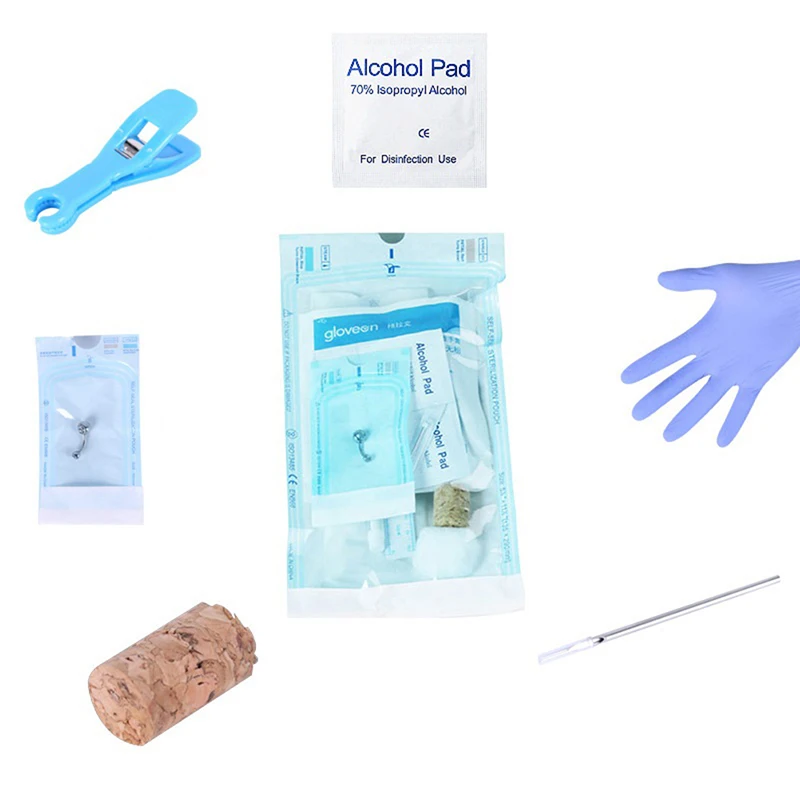 Captive Bead Jewelry Tool Machine Kit Disposable Body Piercing Pack Unit For Tongue Nipple Belly Navel Septum Ring Labret Lip | Красота и