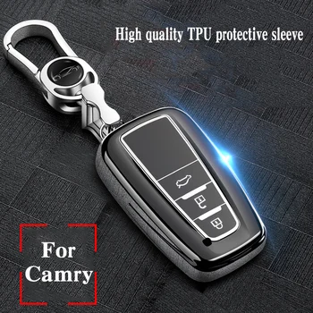 

Hight quality TPU+ABS Car Key Cover Case for Toyota Camry Mark X RAV-4 PRADO COROLLA HIGHLANDER 2 3 Buttons Remote Keyless