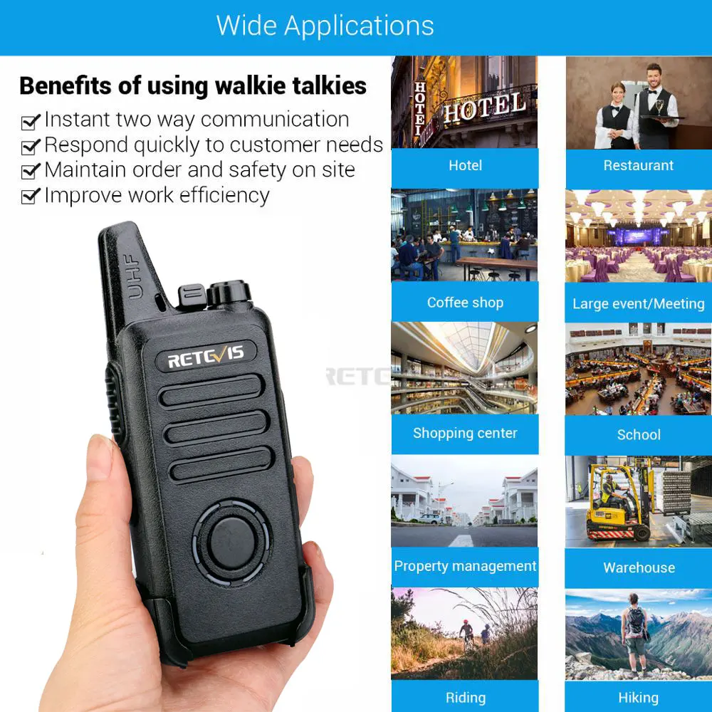 Портативная рация RETEVIS RT22S 4 шт. 2 Вт UHF VOX канал/батарейный дисплей удобная