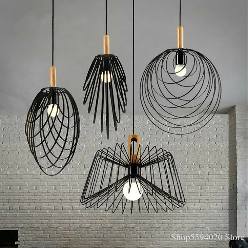 

American Industrial Iron Lustre Pendant Lights Antique Industrial Lighting Restaurant Coffee Shop Bar Indoor Lighting Home Decor