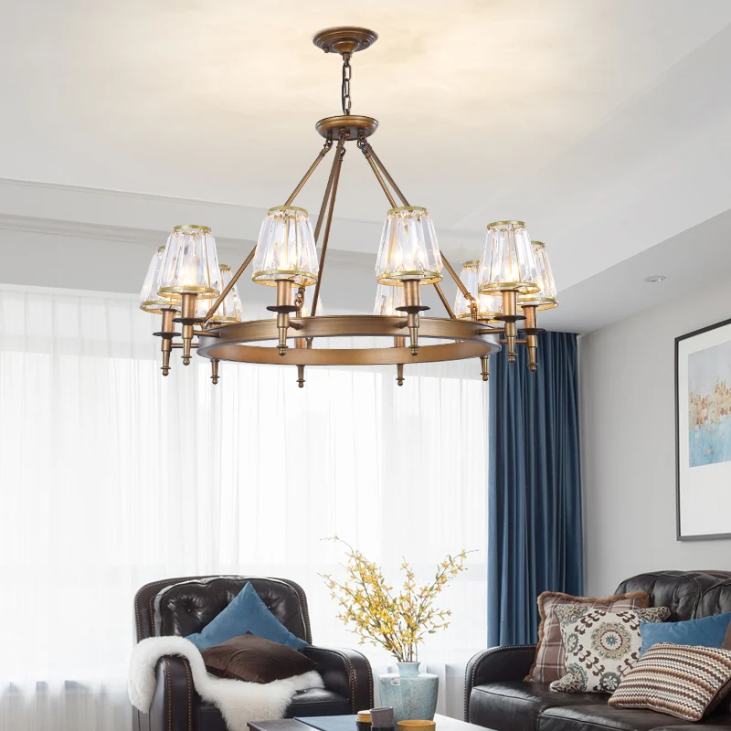 

Nordic Crystal Chandeliers for Living room Bedroom Indoor Hanging Lamp Crystal Cover Villa Ceiling chandelier