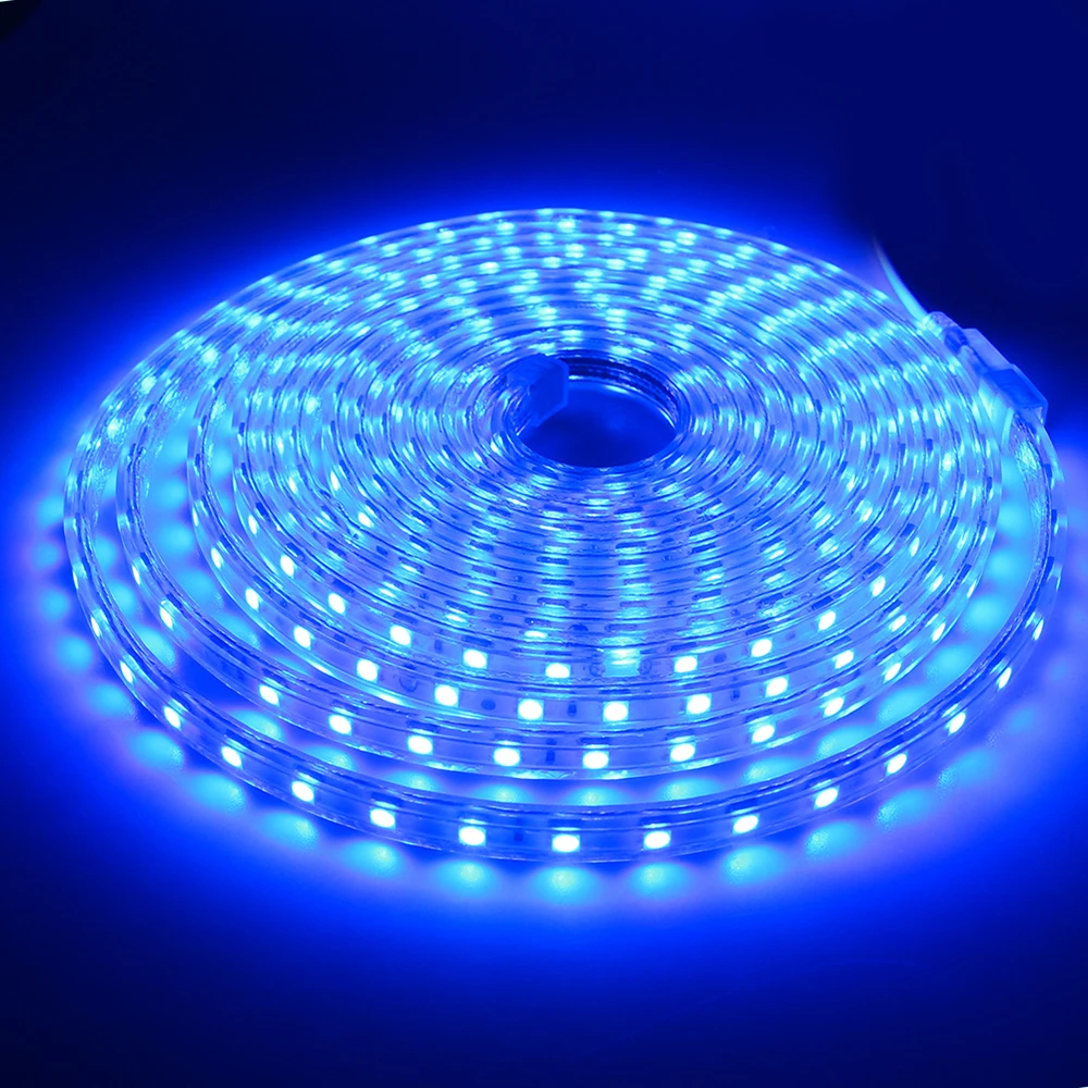 Гибкая светодиодная лента RGB SMD 5050 В переменного тока классветильник защиты IP67 60