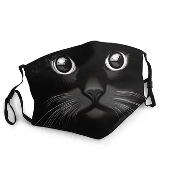 

Cat Face Big Eyes Whiskers Non-Disposable Face Mask Printed Dust Mask Protection Cover Respirator Mouth Muffle