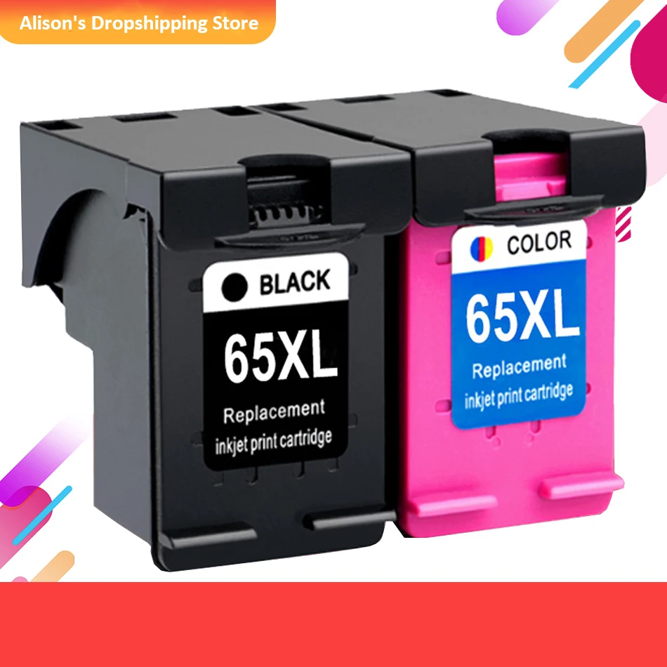 

Compatible Ink Cartridge Replacement for HP 65XL for HP DeskJet 3720 3721 3722 3723 3752 2623 5020 All-in-One Printer
