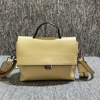 

Leather Women's Bag Lock Top Layer Cowhide Single Shoulder Bag Genuine Leather Shoulder Bags Casual Tote Simplicity Atmosphere