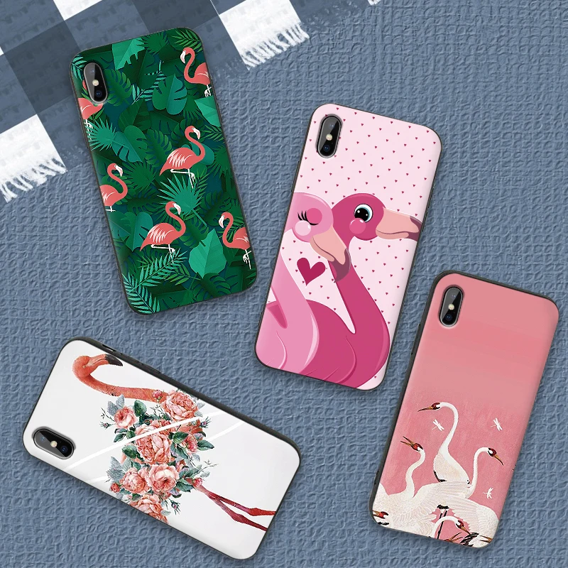 Тропический Фламинго роскошный черный чехол для samsung Galaxy S7 край S8 S9 S10 PLUS NOTE 8 9 M10 20