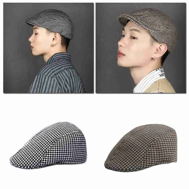 Fashion Herringbone Newsboy Baker Boy 
