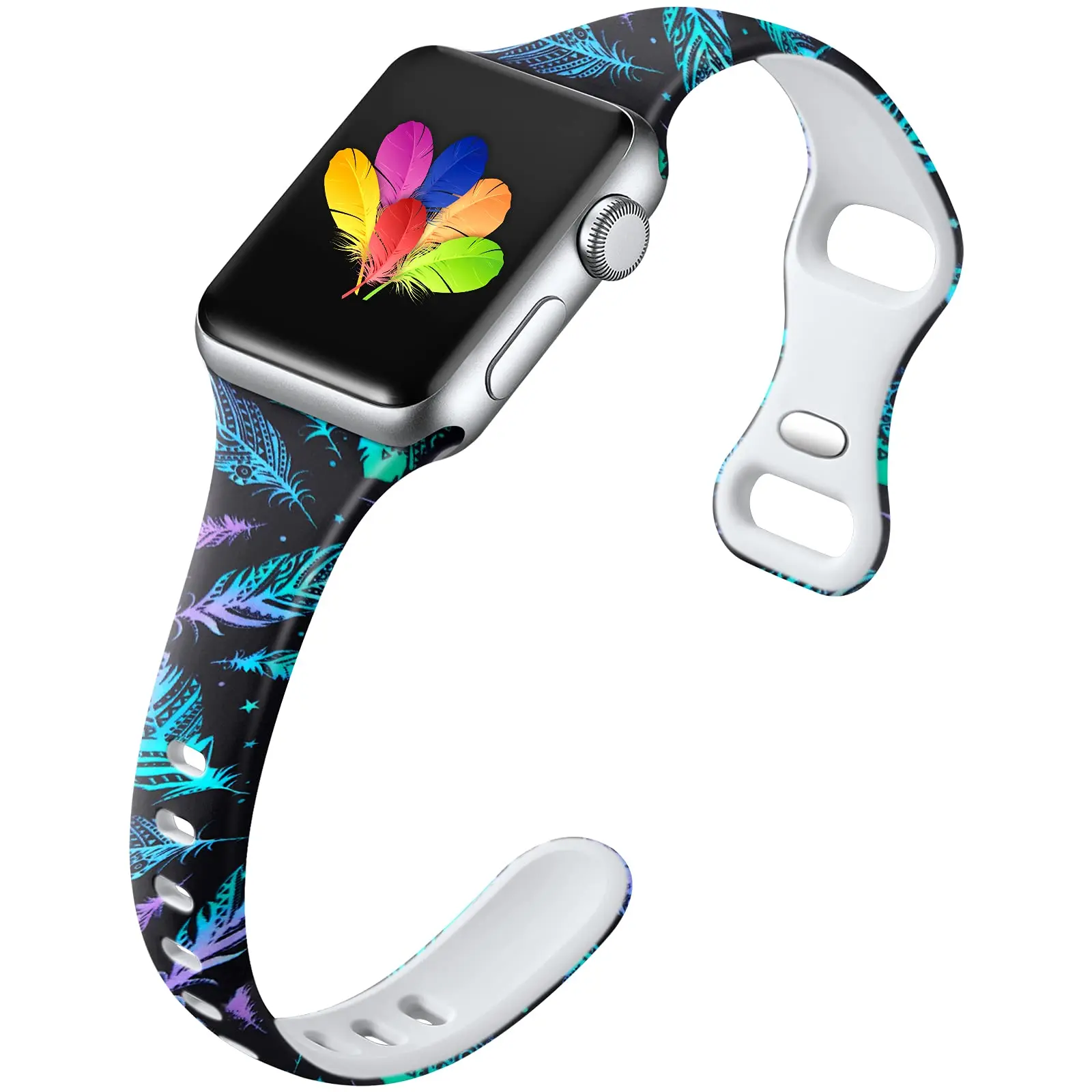 Correa de silicona para Apple watch, pulsera de reloj de 44mm, 45mm, 42mm, 40mm, 38mm, 41mm, correa para Apple watch series 6 5 3 SE 7