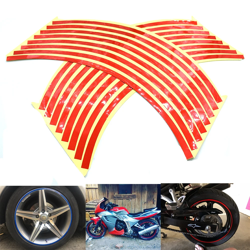 Universal car motorcycle wheel sticker reflective rim stripe tape For KAWASAKI Z250 Z300 Z750 Z750S Z750R Z800 Z900 Z1000 dilong w205 universal wheel scaffold suitcase luggage trolley case wheels boarding cases password boxes repair parts