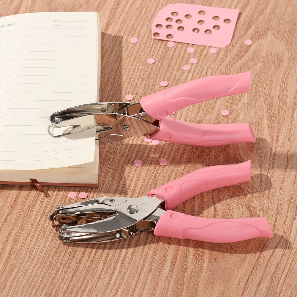 

6MM / 3MM /1.5MM Tiny Shaped Circle Metal Single Handheld Hole Paper Punch Punchers With Soft-Handled For Tags Clothing Ticket