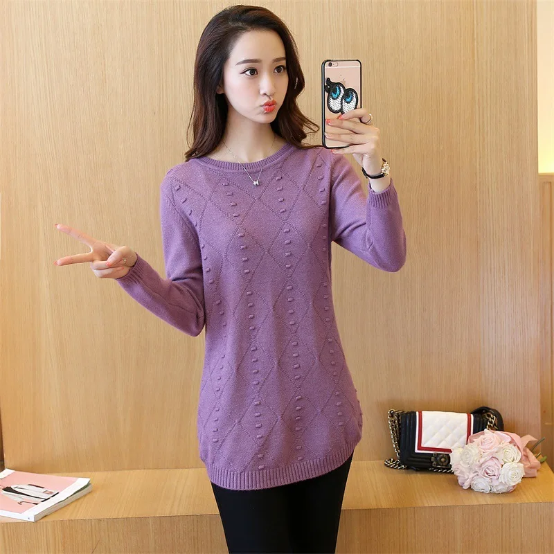 

New Fashion 2019 Women Autumn Winter Long Sweater Pullovers Dress Casual Warm Female Knitted Sweaters Pullover
