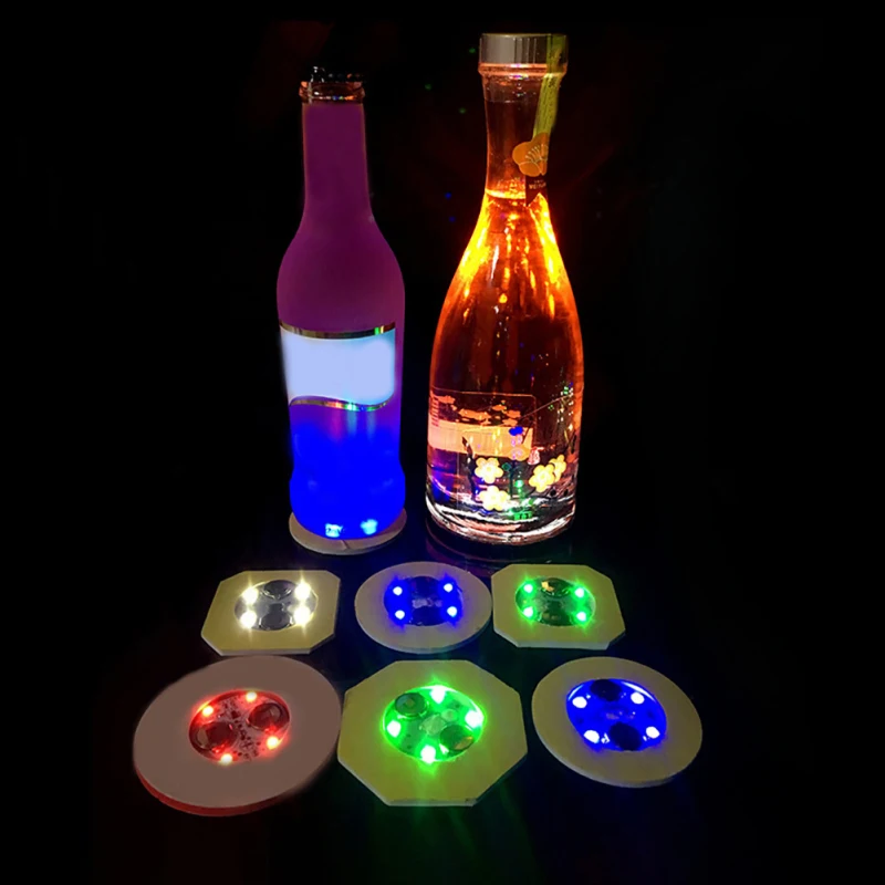 Светящаяся чашка Coaster дверной коврик Led светящийся подстаканник Cocktail Flash Bar бармен база светильника лампа бирдекели