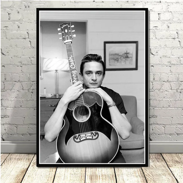 Johnny Cash American Singer and Songwriter Wall Art Printed on Canvas 3