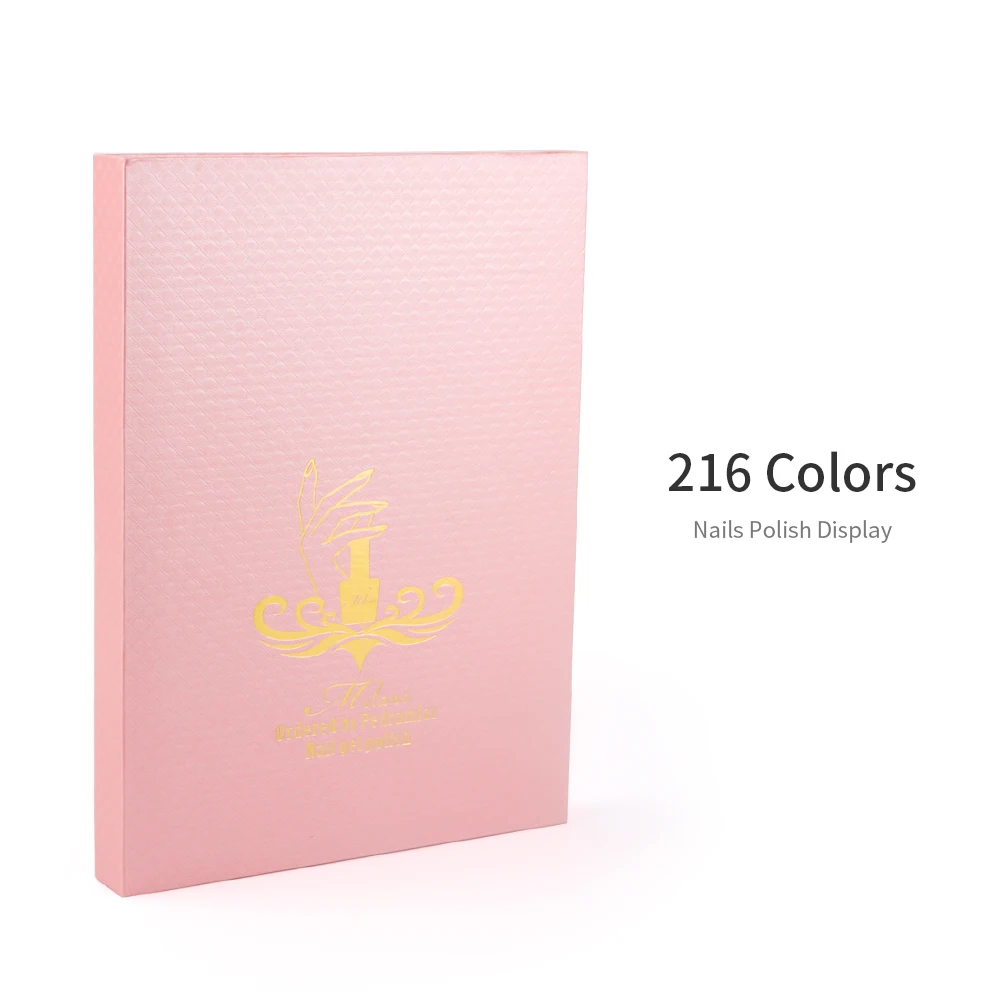 Billig 216 nagel Gel Polnisch Farbe Display Buch Mit 240 stücke Falsche Nagel Tipps Diagramm Malerei Maniküre DIY Nail art Werkzeuge zeigt Regal