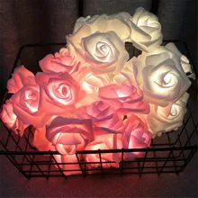 

10-50leds Rose Flower Lights String Battery Operated LED Artificial Flower Garland Lamp for Wedding Christmas Festival Party