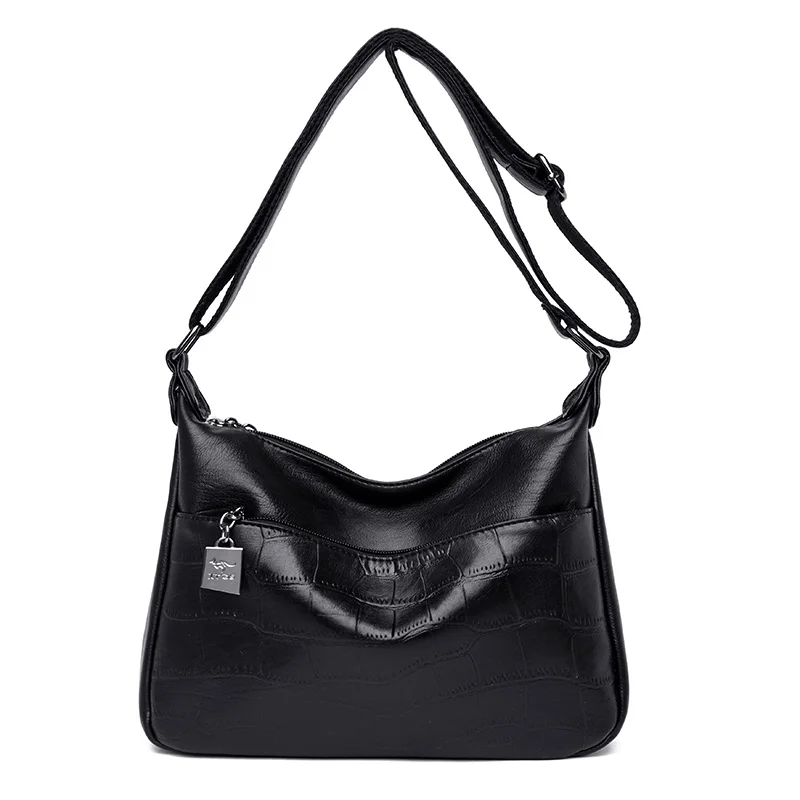 Bolsas De Mujer, маленькие сумки через плечо для женщин, кожа, роскошные сумки, женские сумки, дизайнерские сумки - Цвет: Black