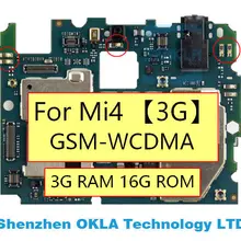 1 шт. WCDMA 3g ram 16 Гб rom материнская плата для Xiaomi mi 4 M4 mi 4 3g чистая Материнская плата замена материнская плата не поддерживает FDD-LTE