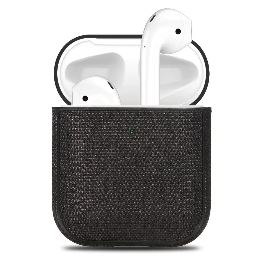 Black Тканевый чехол для наушников Airpods с отверстием для зарядки, Ретро Чехол для наушников с Bluetooth для Airpods 2, полный защитный чехол - Цвет: Black
