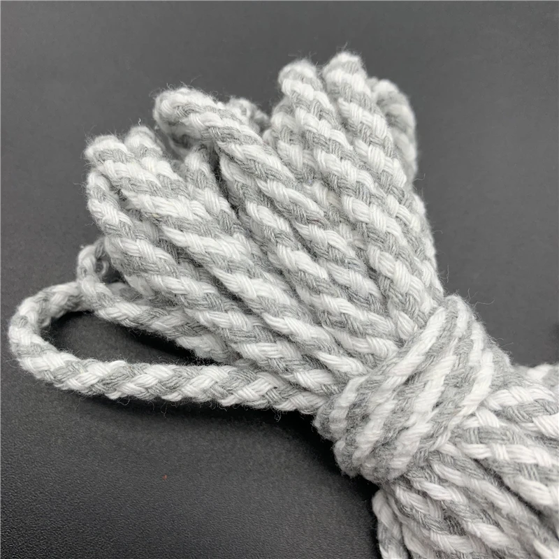5yards/lot 6mm Cotton Cord Rope Eco-Friendly Twisted Rope High Tenacity Thread DIY Textile Craft Woven String Home Decoration cotton rope