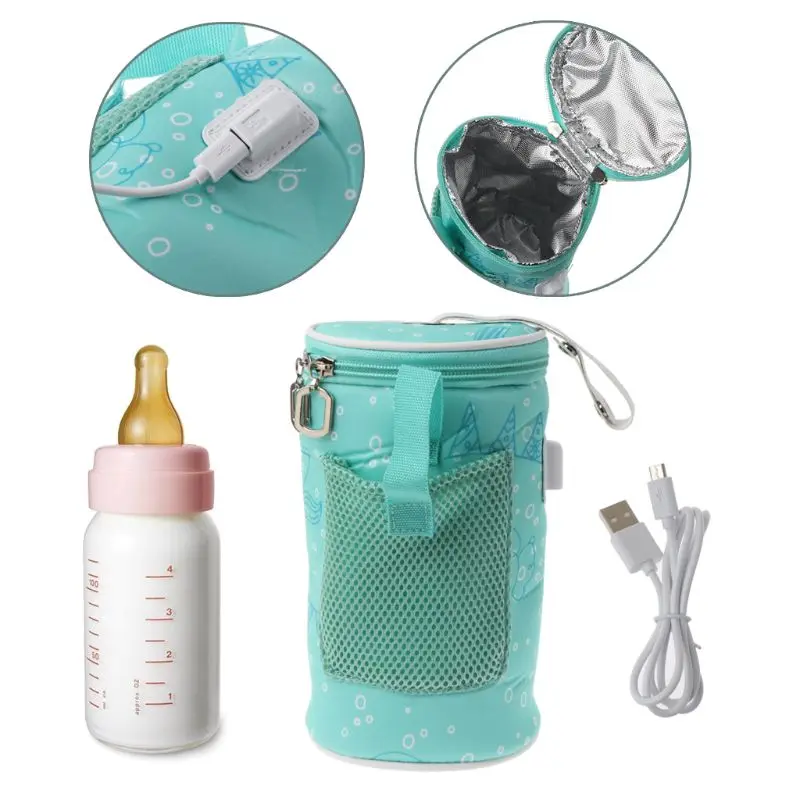 USB Baby Bottle Warmer Heater Insulated Bag Travel Cup Portable In Car Heaters Drink Warm Milk Thermostat Bag For Feed Newborn