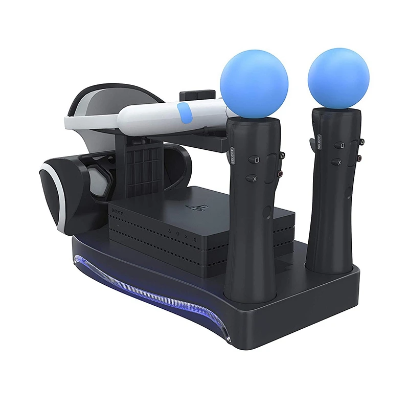 4 в 1 игра ручка зарядное устройство кронштейн для sony PS4 VR второго поколения игровой контроллер зарядное устройство База гарнитура Подставка для зарядки