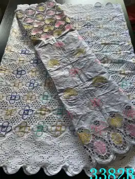 

2.5+2.5 yard Bazin Riche swiss voile lace in switzerland fabric coton african lace fabric 2020 high quality lace Sewing YA3382B