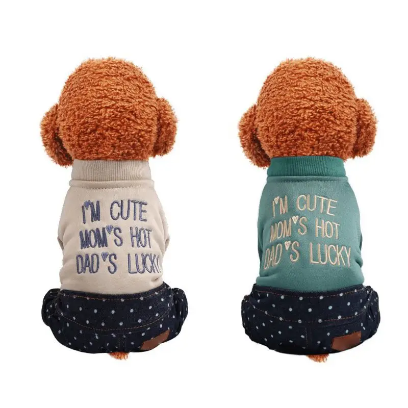 

Cute Small Pet Pajamas For Dogs Costume Dog Jumpsuit Cat Coat Dogs Clothing Letter Printed 4-legged Costume Chihuahua