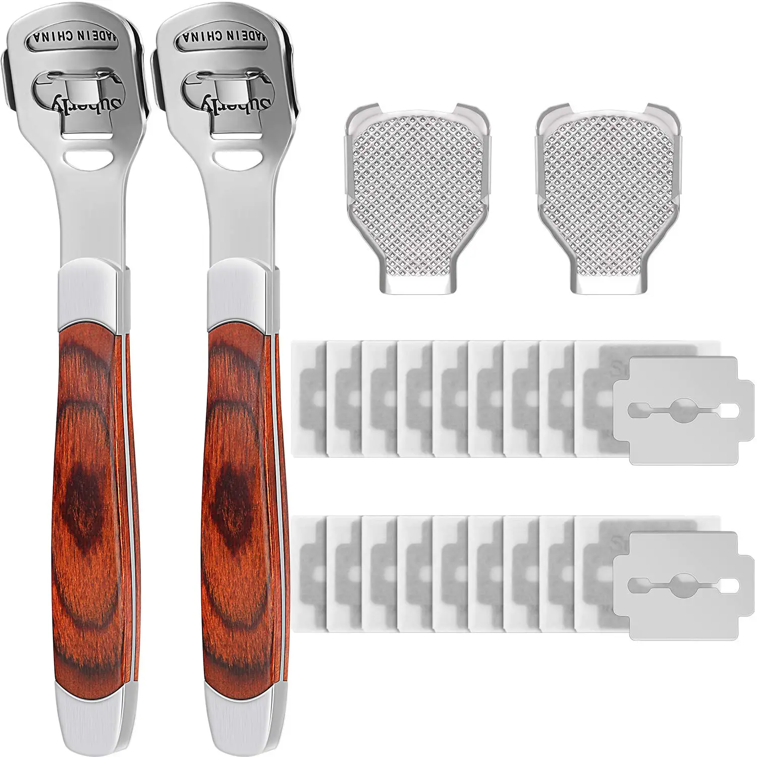 

NEW Peach wood Foot Skin Shaver Corn Cuticle Cutter Remover Rasp Pedicure File Foot Callus 10 Blades Foot Care Tool