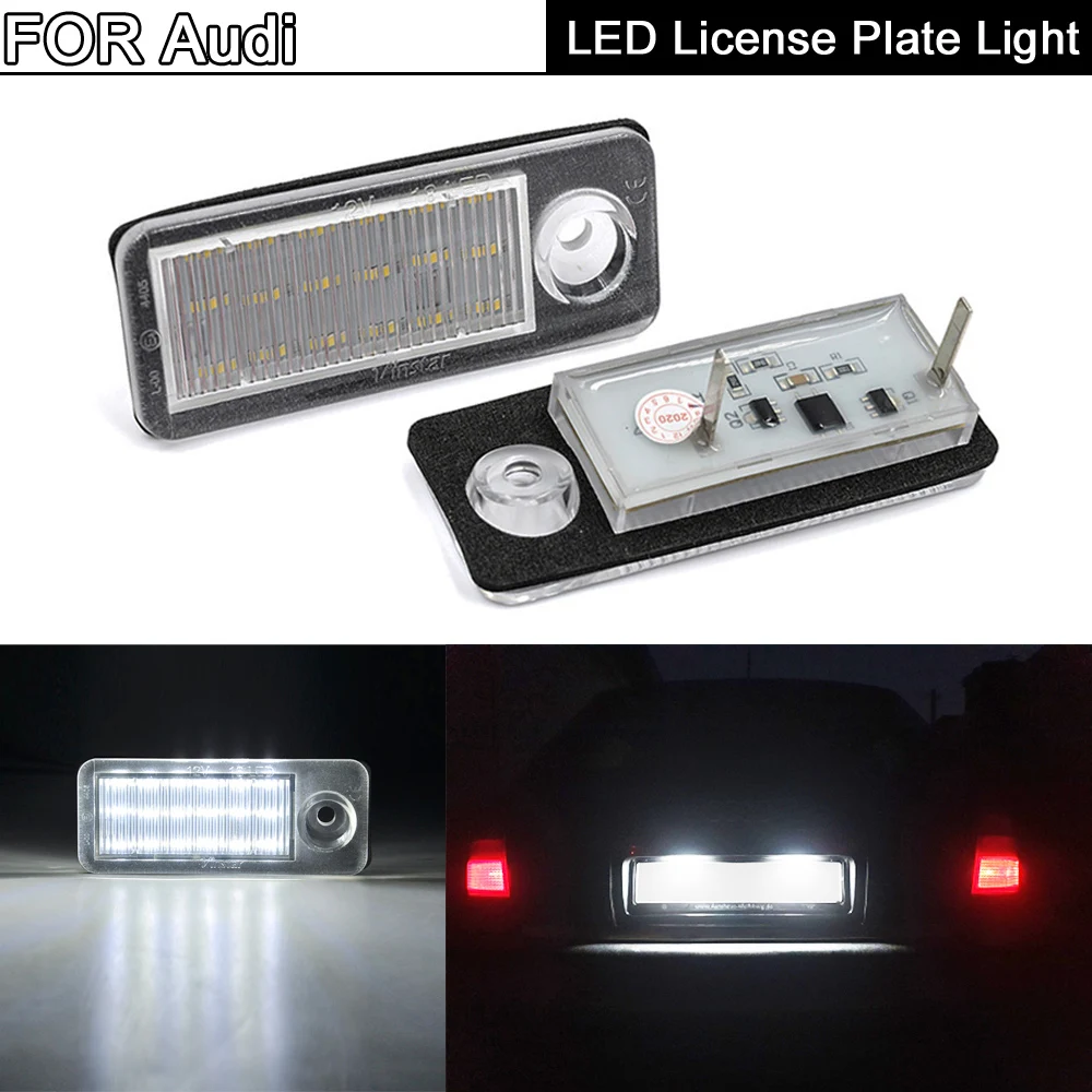 2Pcs Lampada Targa A Led Bianca Senza Errori Per Audi A6 C5/4B Avant/Wagon 1998-2005 Rs6/Rs6 Plus 2003-2005