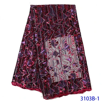 

French Tulle Lace Fabric African Sequins Lace Fabric 2019 Embroidered Nigerian Lace Fabric High Quality For Wedding GD3103B-1