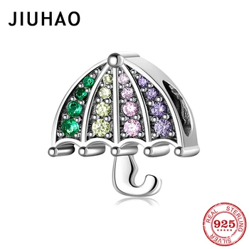 

Top quality 925 Sterling Silver Rainbow color umbrella Beads Fit Original JIUHAO Charm Bracelet Jewelry making