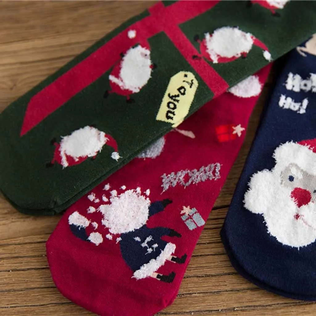 Различные варианты теплых носков, набор женских хлопковых рождественских носков, милые носки со снежинками, повседневные носки, домашние носки-тапочки# j8