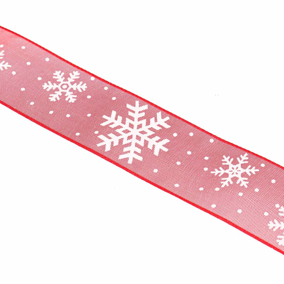 DIY Christmas Decorations Trim Ribbon 10m Transparent Snowflake Ribbons Roll Gift Packaging Material Hair Accessories Home Party