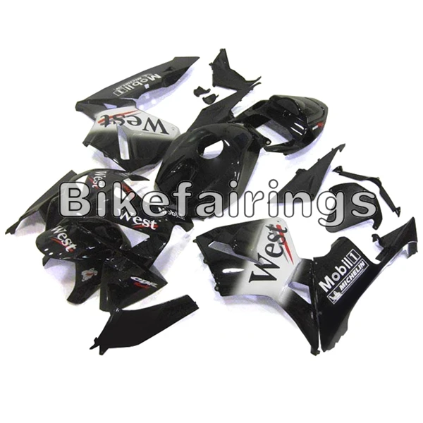 Запад Черный Белый ABS Инжекционный обтекатель, пригодный для Honda CBR600RR F5 2005 2006 05 06 Пластик Мотоцикл Обтекатели CBR600F5 кузов