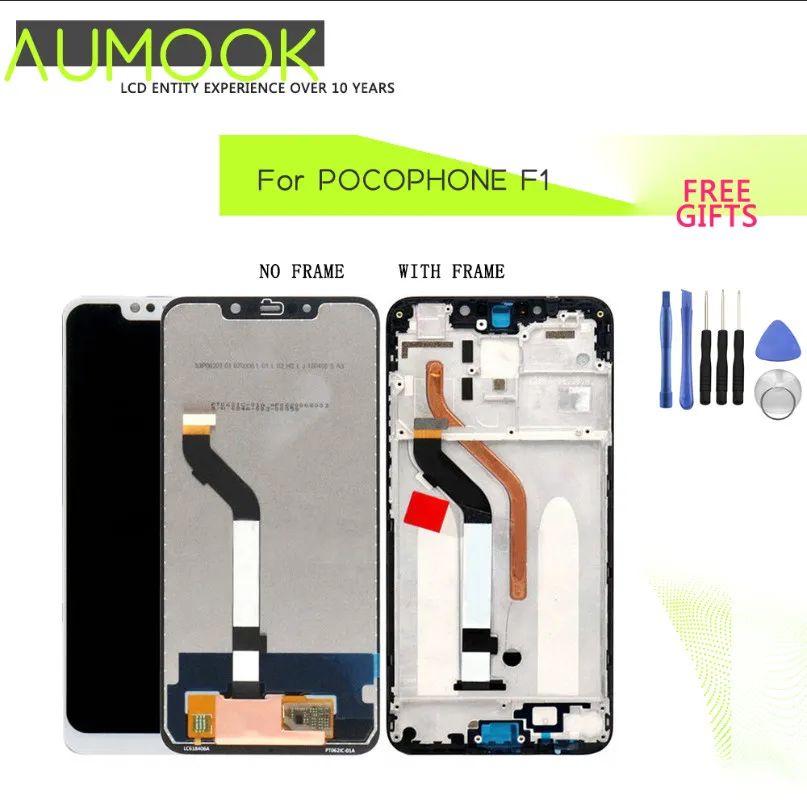 

6.18 inch AAA Quality LCD for XIAOMI Pocophone F1 Display Touch Screen Digitizer Assembly for F1 LCD+Frame Screen Replacement