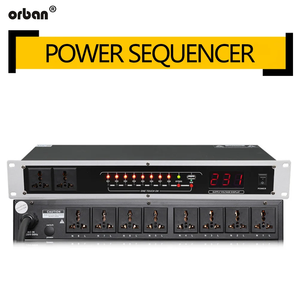 

8/10 Road High Power Power Sequencer Professional Stage Socket Sequence Controller with Filter TR-420