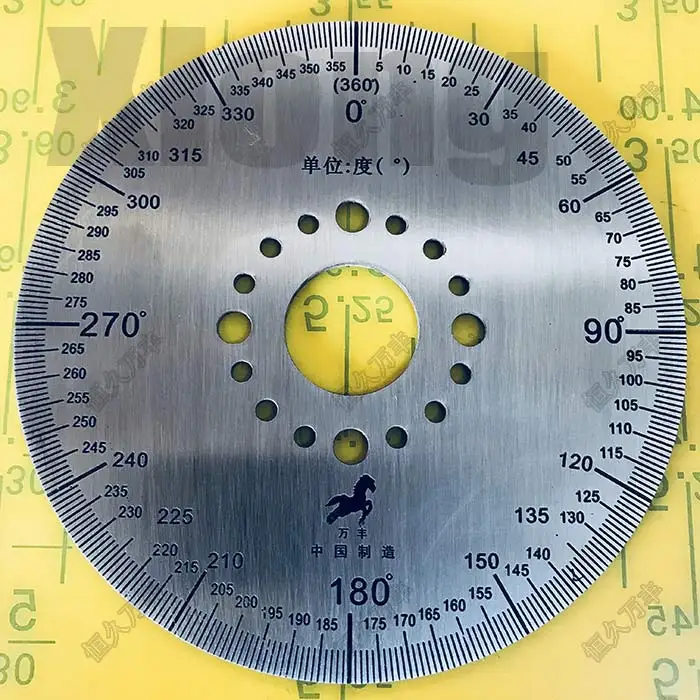 

Material: Stainless Steel 201 Scale 360 Degree Scale Small Scale Protractor Stainless Steel Disc 100 # 20 # 2